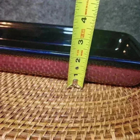 Stoneware Casserole Dish 13.5" x 6" dark blue and mauve on the bottom. - Picture 6 of 9